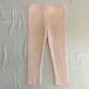 Ribbed Pink Knit Leggings